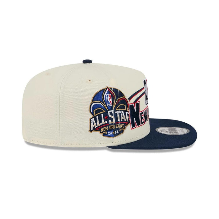Pictured is this NBA Hardwood Classic All Star Game New Orleans Pelicans 9FIFTY A-Frame Snapback cap in white. 6