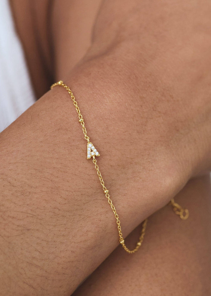Petite Initial Chain Bracelet