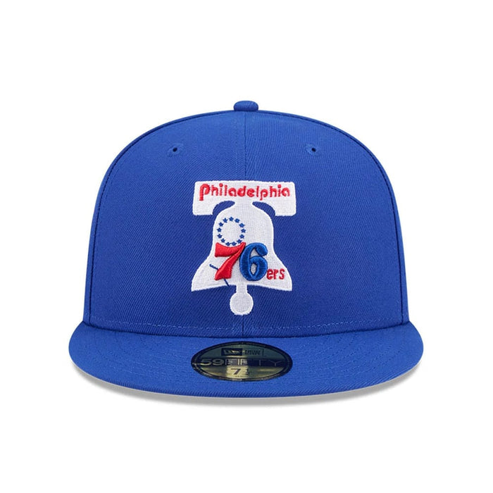 Pictured is this NBA Hardwood Classic Philadelphia 76ers 59FIFTY Fitted cap in blue. 3