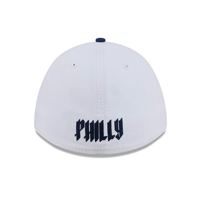 Pictured is this MLB City Connect Philadelphia Phillies 39THIRTY M-Crown A-Frame Stretch Fit cap in Blue. 5