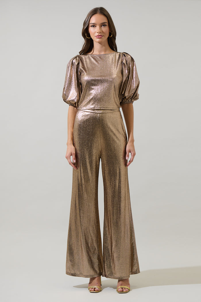Primadonna Metallic Puff Sleeve Top