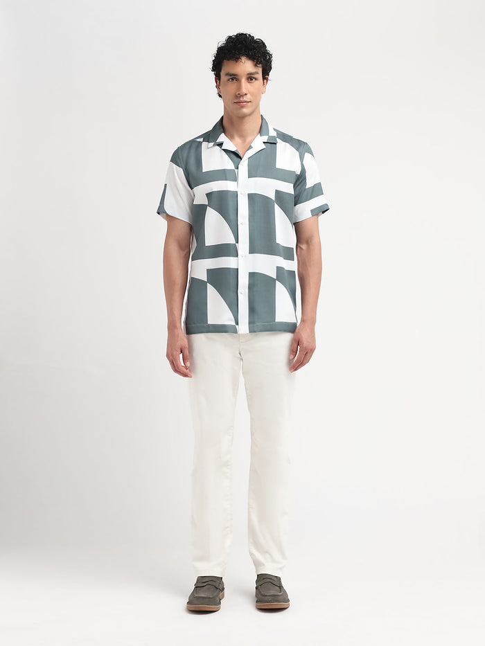 Printed Cuban Collar Shirt