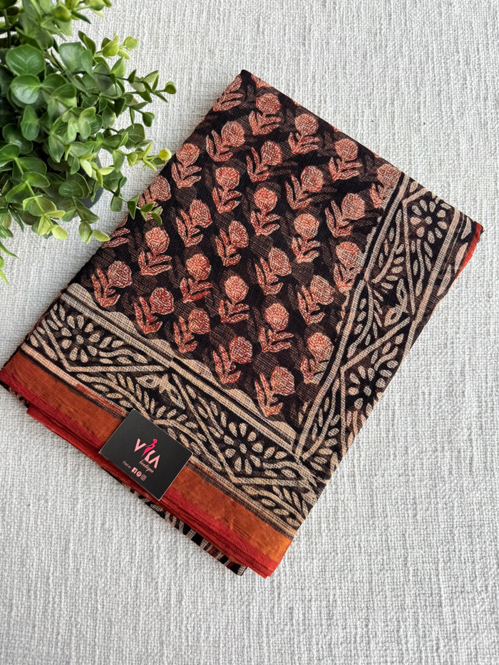 Printed kota cotton saree