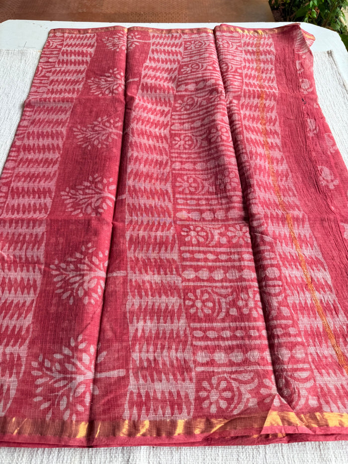 Printed kota cotton saree
