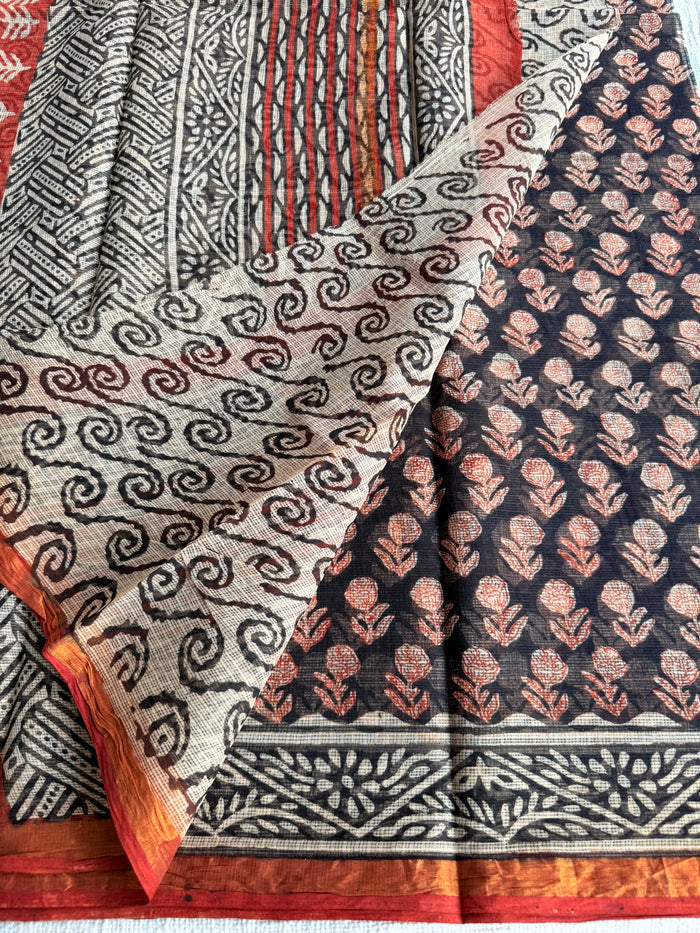 Printed kota cotton saree