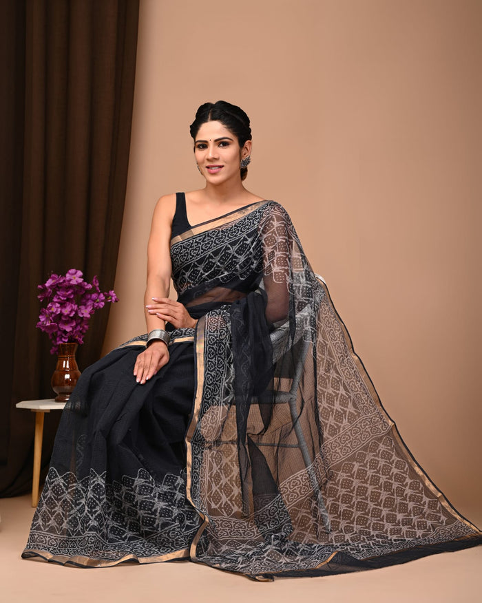 Printed kota cotton saree
