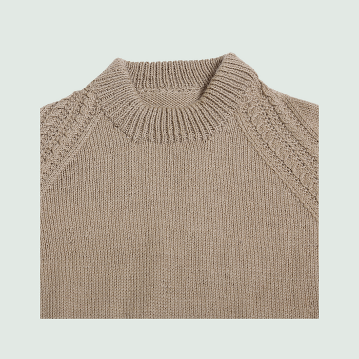 Pullover Round Neck -Beige | For Men | 100% Organic Wool - Mojopanda Organic  Store