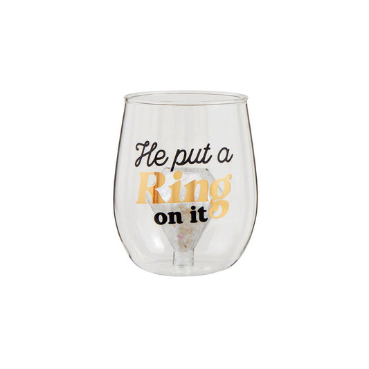 Put A Ring On It Wedding Glass