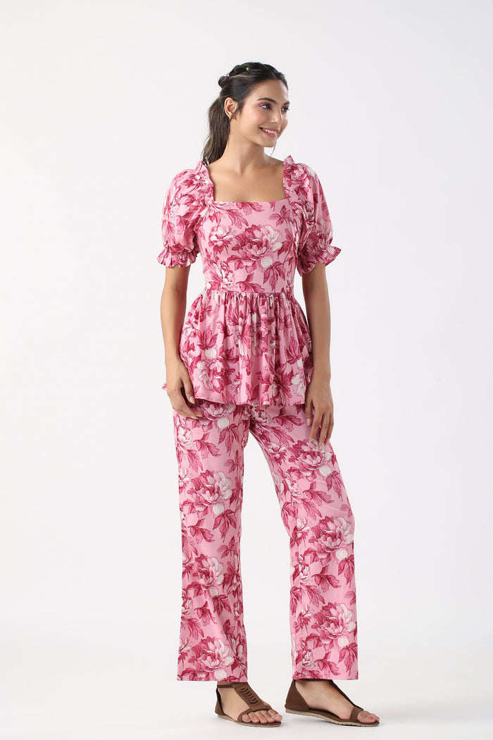 Radiant Petals Cotton Co-ord set