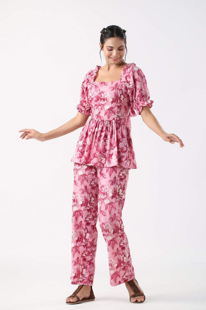 Radiant Petals Cotton Co-ord set
