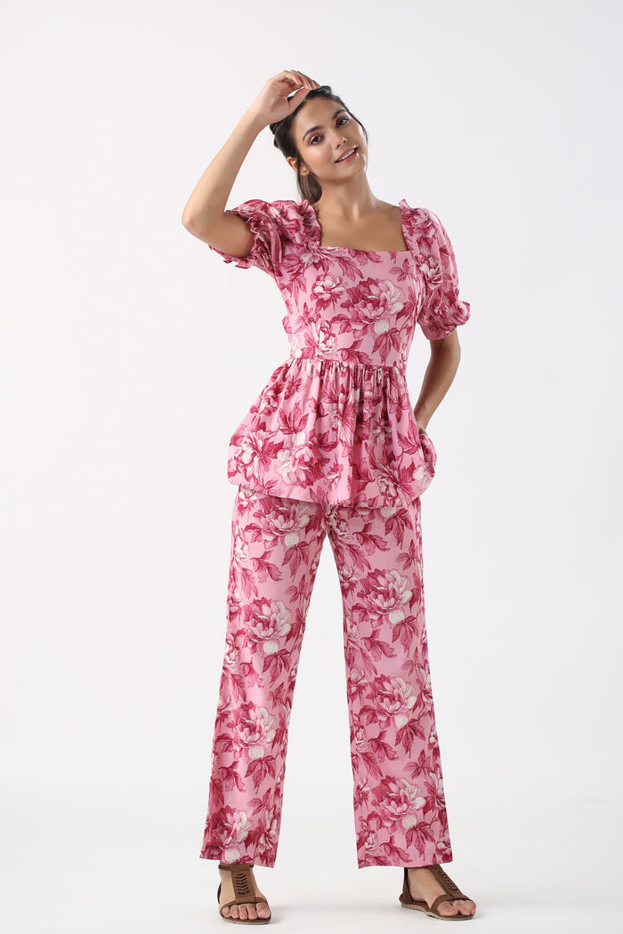 Radiant Petals Cotton Co-ord set