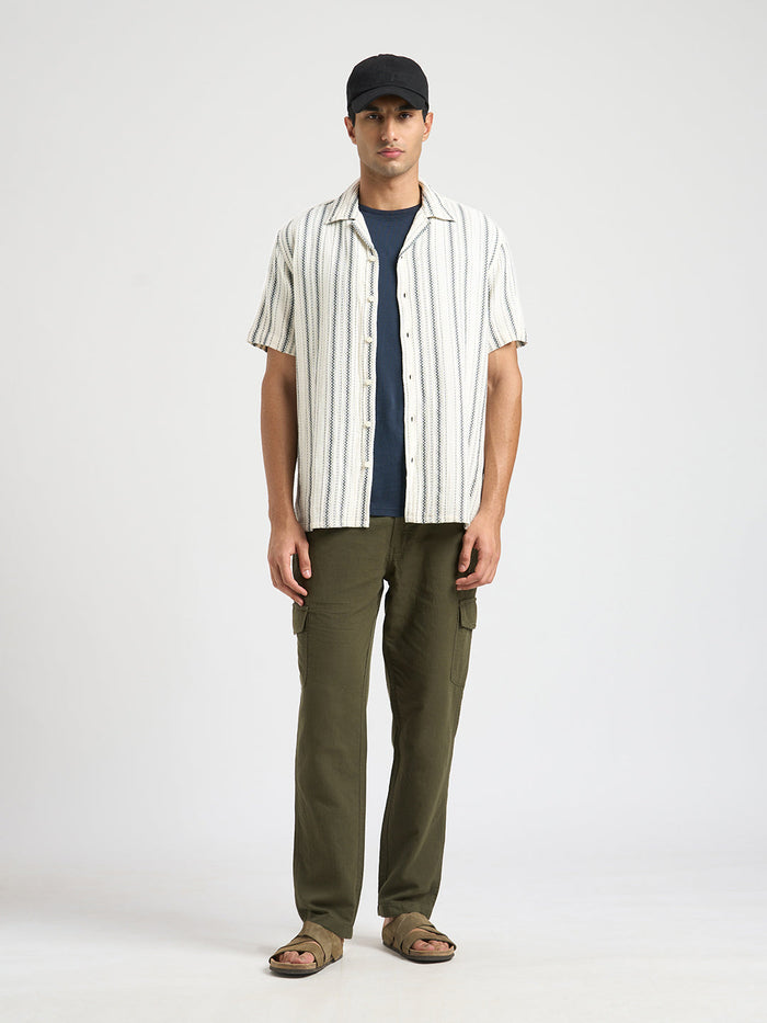 Regular Fit Striped Shirt - Ecru