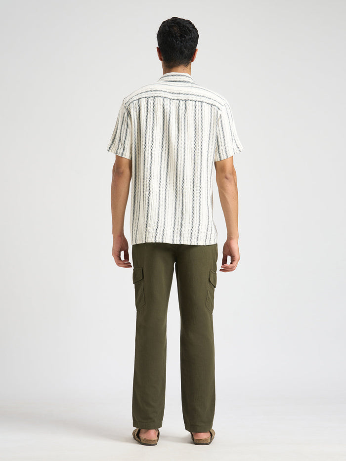 Regular Fit Striped Shirt - Ecru