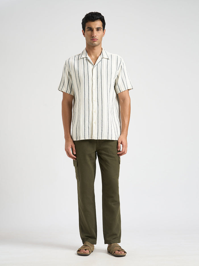Regular Fit Striped Shirt - Ecru