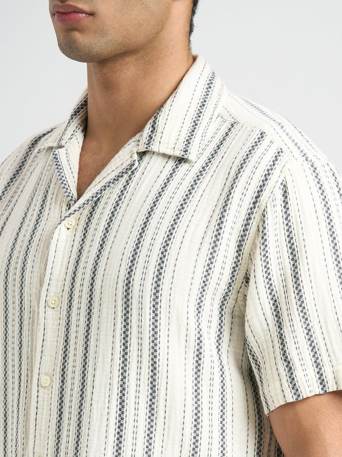 Regular Fit Striped Shirt - Ecru