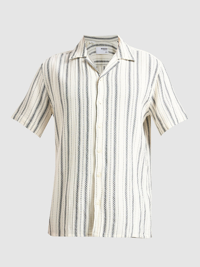 Regular Fit Striped Shirt - Ecru