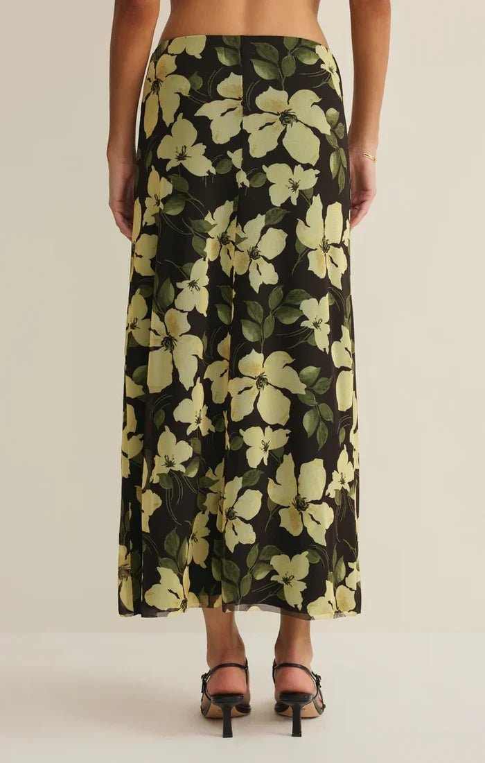 Ren Floral Mesh Maxi Skirt -Sunnyside