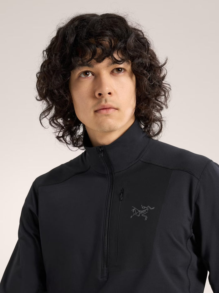 Rho LT Zip Neck Men's Black - Arc'teryx Australia