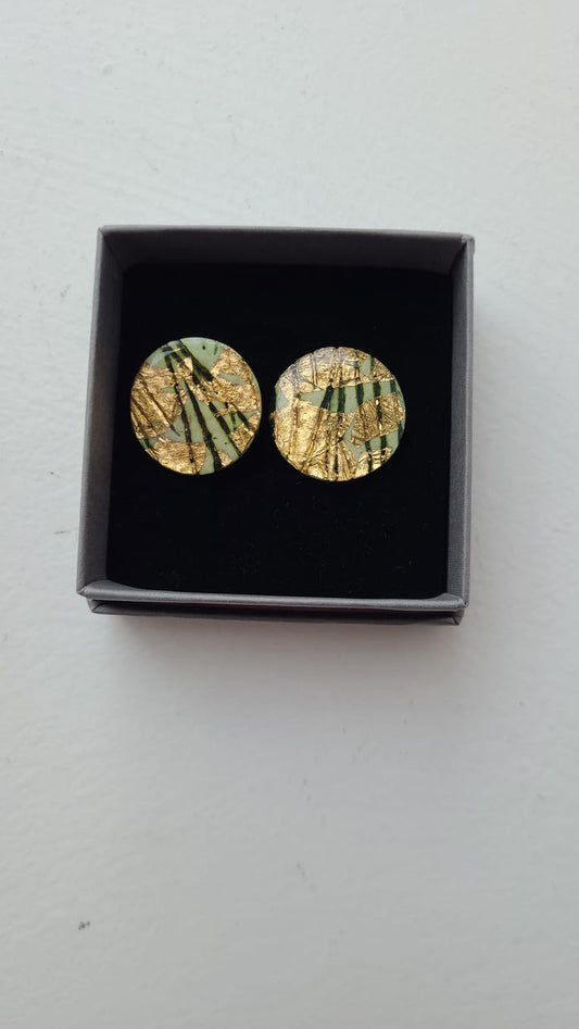 Ró Earrings Green Gold