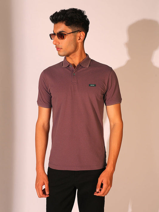 Rose Brown Slim Fit Polo