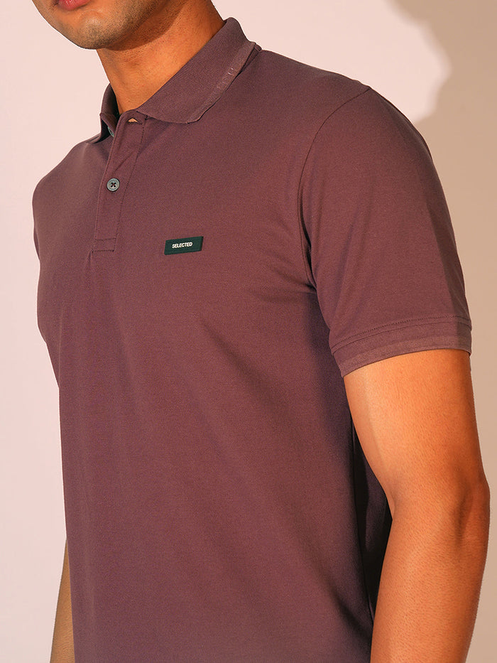Rose Brown Slim Fit Polo