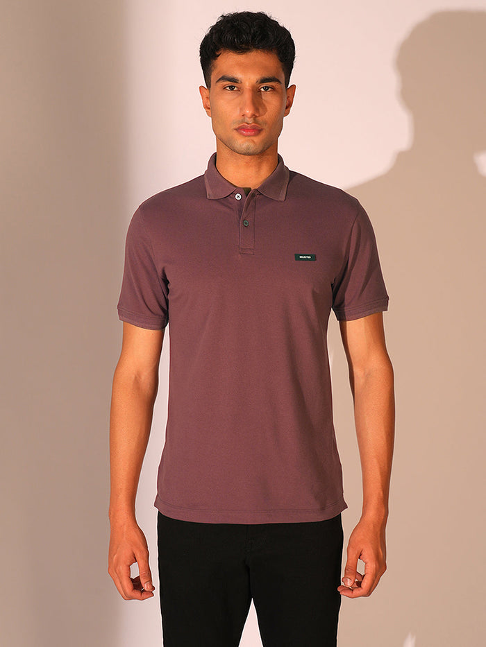 Rose Brown Slim Fit Polo