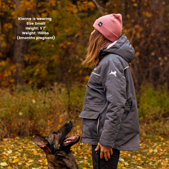 Ruffdog Winter Jacket for Dog Trainers and Dog Walkers - GRANITE with Shades of Blush SAVE 50%