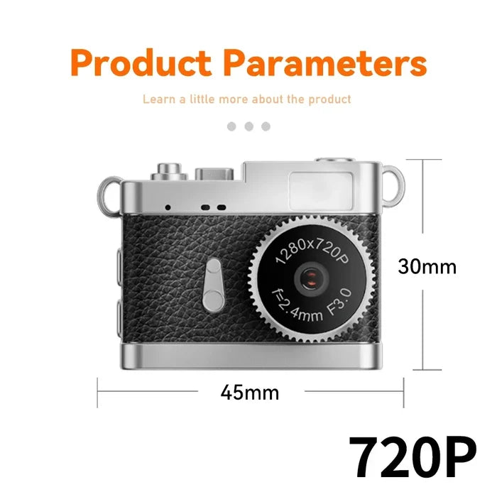 S142 Retro Digital Camera 720P Video Recorder LED Fill Light 0.96 Inch IPS Screen Portable Mini digital Camera