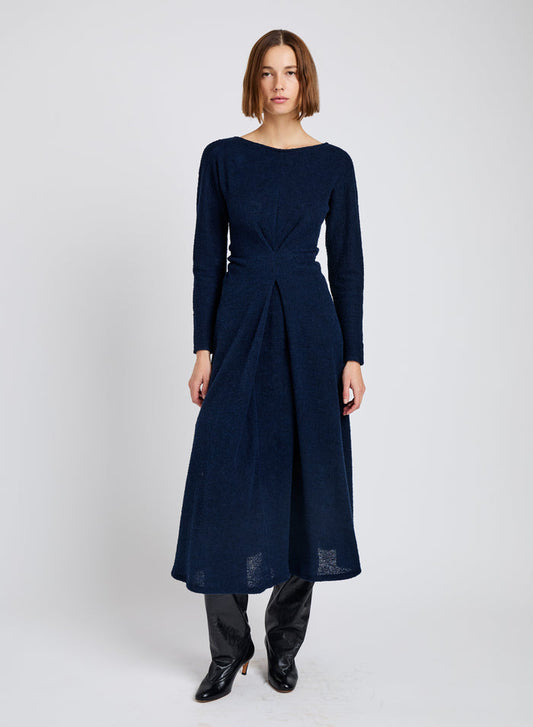 Sai Dress in Wool Jersey - Ink Melange