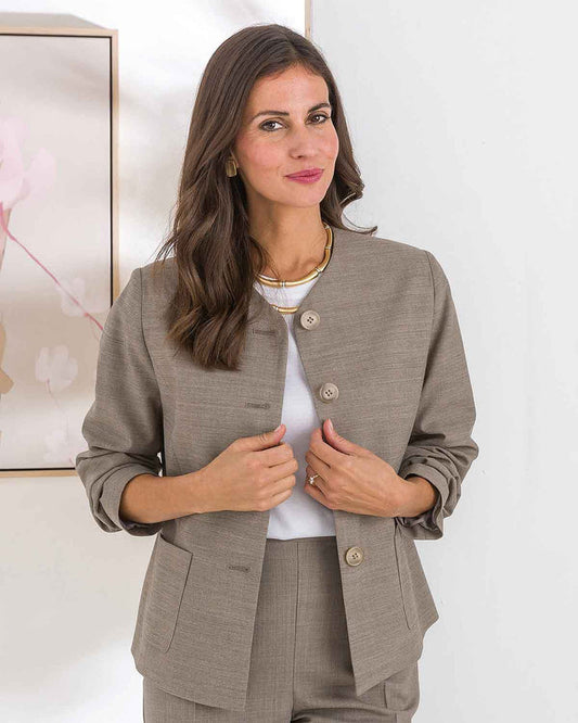 Sandown Wool Mix Fully Lined Ladies Jacket - Tawny - Image 1 - The Classic Boutique