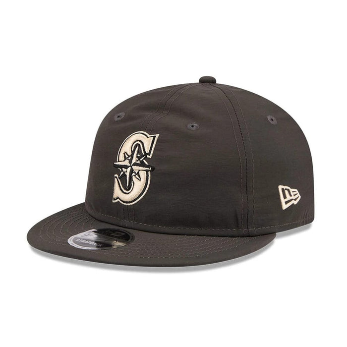 Pictured is this MLB Nylon Seattle Mariners Retro Crown 9FIFTY cap in black. 1
