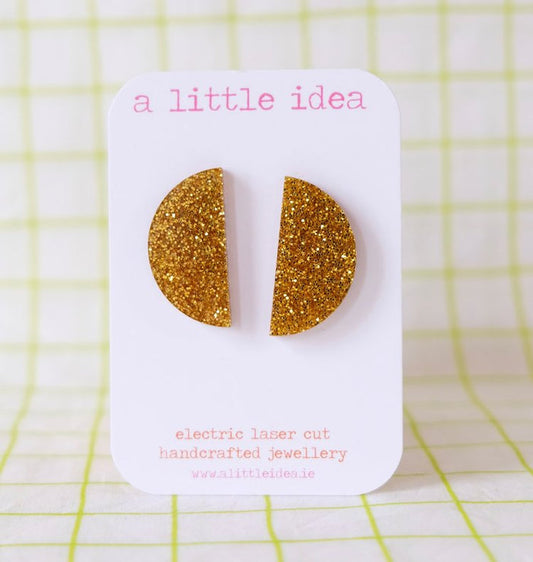 Semi Circle Studs Gold