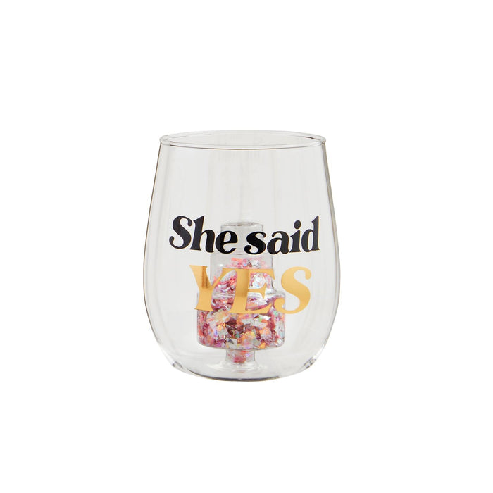 ’She Said Yes’ Wedding Glass