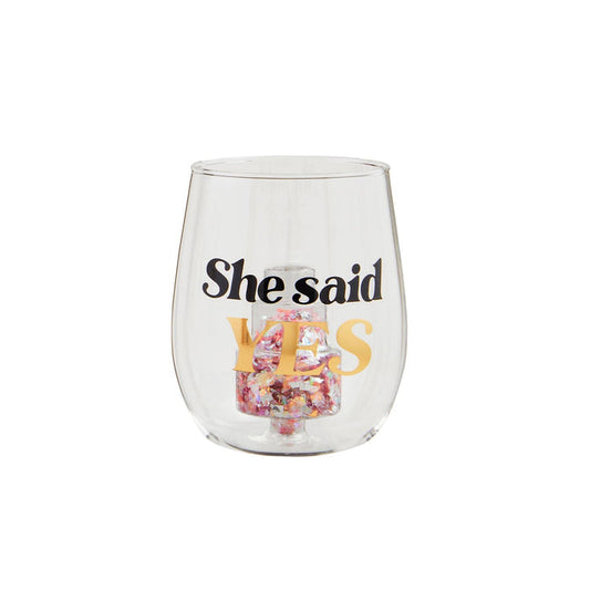 ’She Said Yes’ Wedding Glass