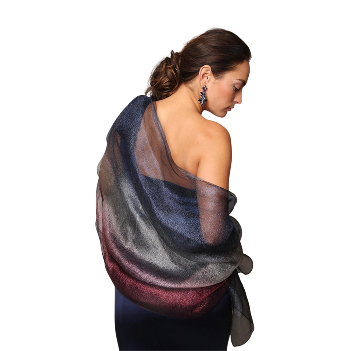 Silk Glitter Ombre Scarf - Black Combo
