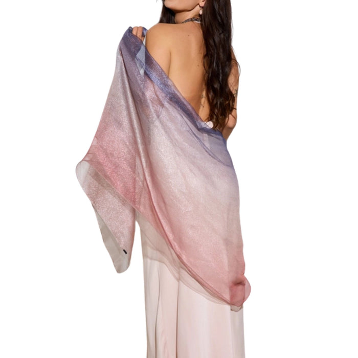 Silk Glitter Ombre Scarf - Blue Combo