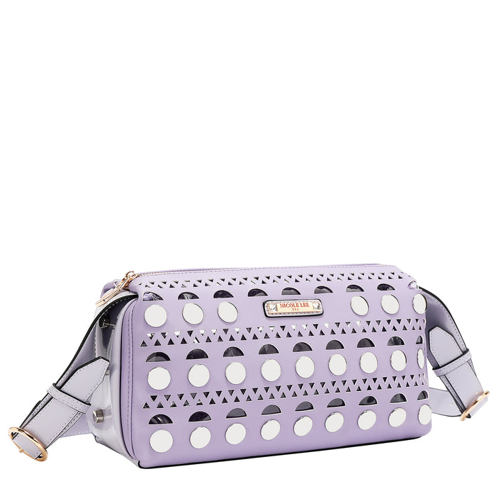 SILVER POP STUD SHOULDER BAG