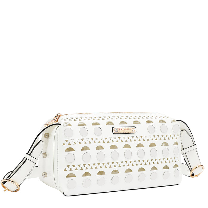 SILVER POP STUD SHOULDER BAG