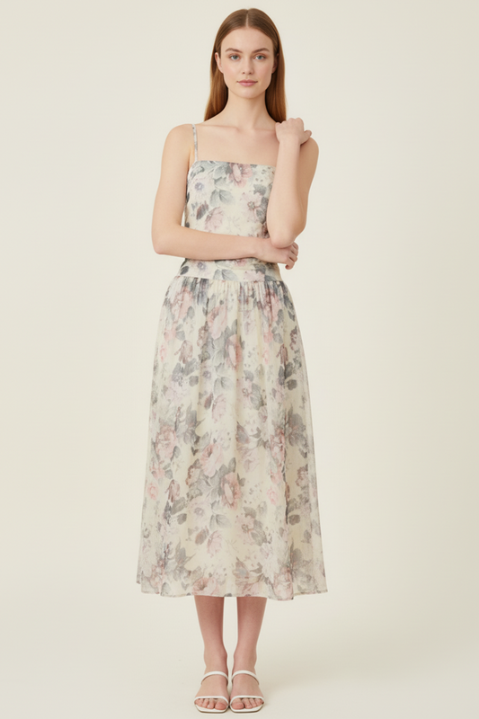 Soft Garden Smocked Midi Dress