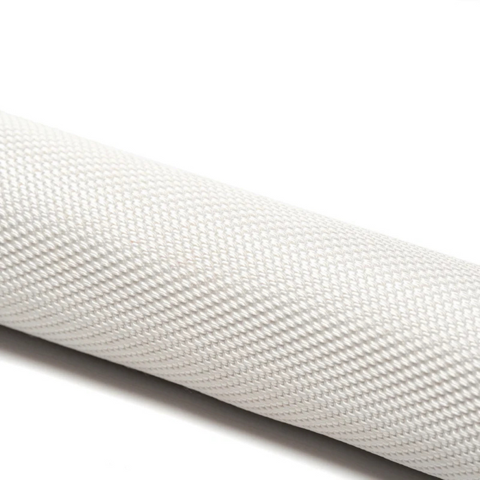 Close-up of white textured fabric dog training dummy material