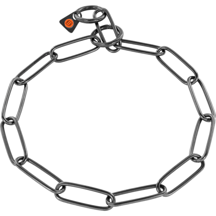 Metal chain with a lock on a white background