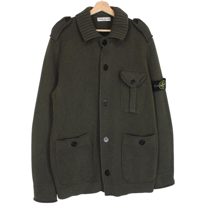 Stone Island AW 2009 Green Heavy Wool Knit Military Style Jumper