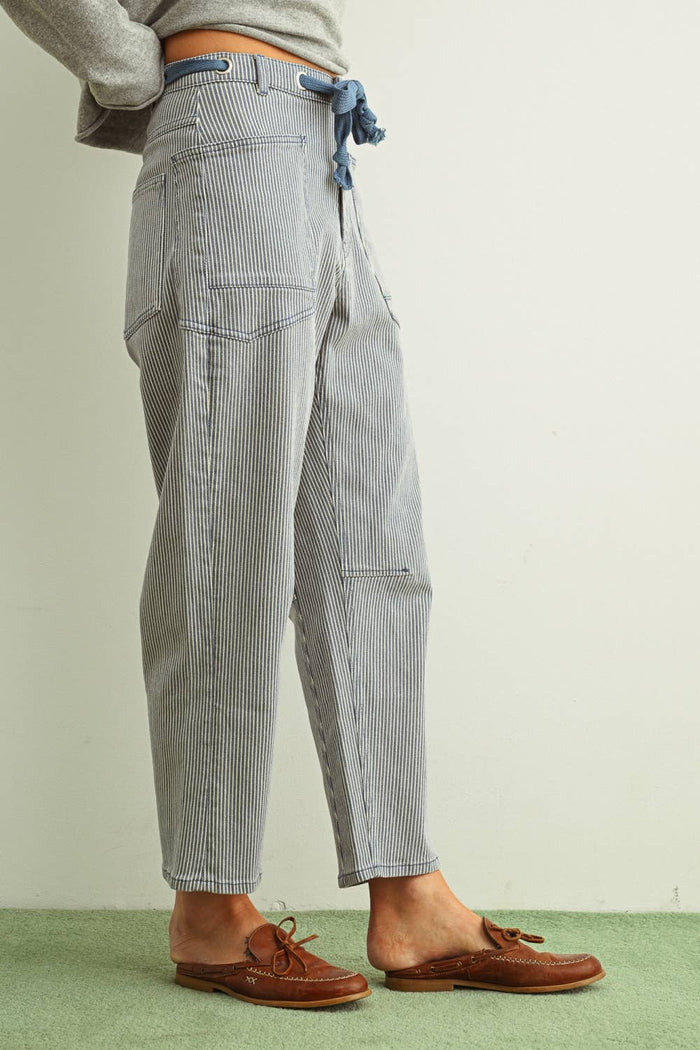 Striped Coastal Barrel Pants