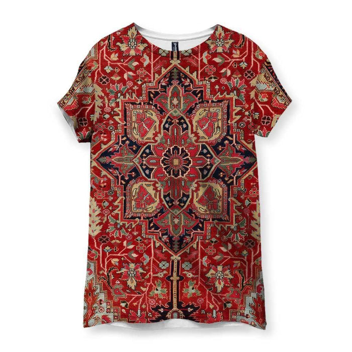 Mimicking the coarse visual texture of a vintage Oriental carpet, this design centers on a massive medallion with kaleidoscopic symmetry. Contact us with accessibility feedback, we'd love to help!