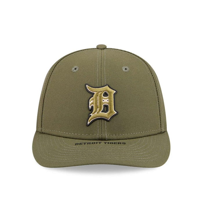 Pictured is this MLB Armed Forces Day 2026 Detroit Tigers Low Profile 59FIFTY Fitted cap in green. 3