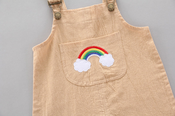 Toddler Colorful Bib Pants Outfit | Rainbow Bib Pants Kids