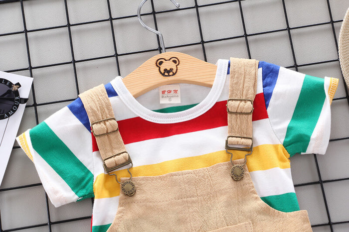 Toddler Colorful Bib Pants Outfit | Rainbow Bib Pants Kids