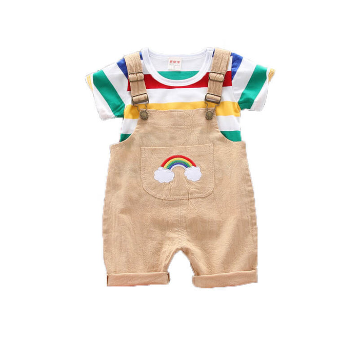 Toddler Colorful Bib Pants Outfit | Rainbow Bib Pants Kids
