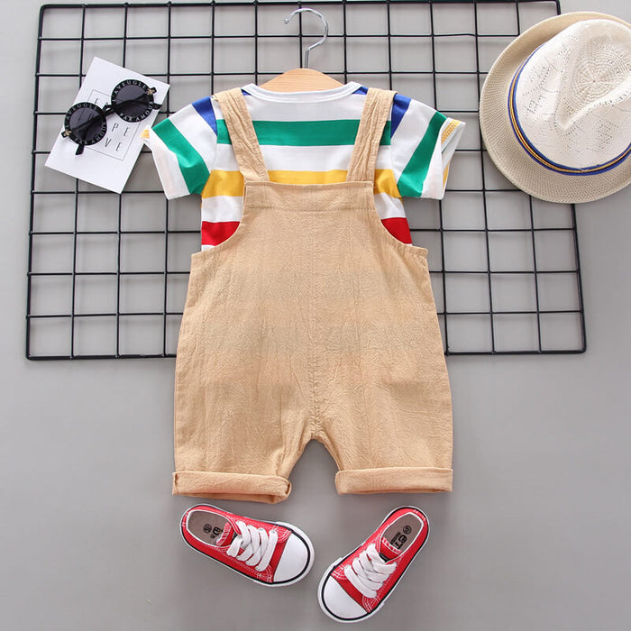 Toddler Colorful Bib Pants Outfit | Rainbow Bib Pants Kids