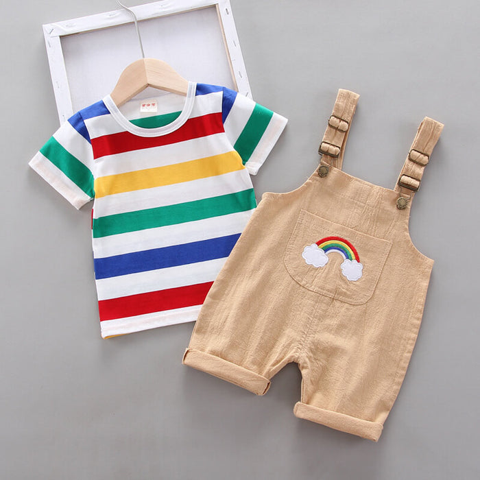 Toddler Colorful Bib Pants Outfit | Rainbow Bib Pants Kids